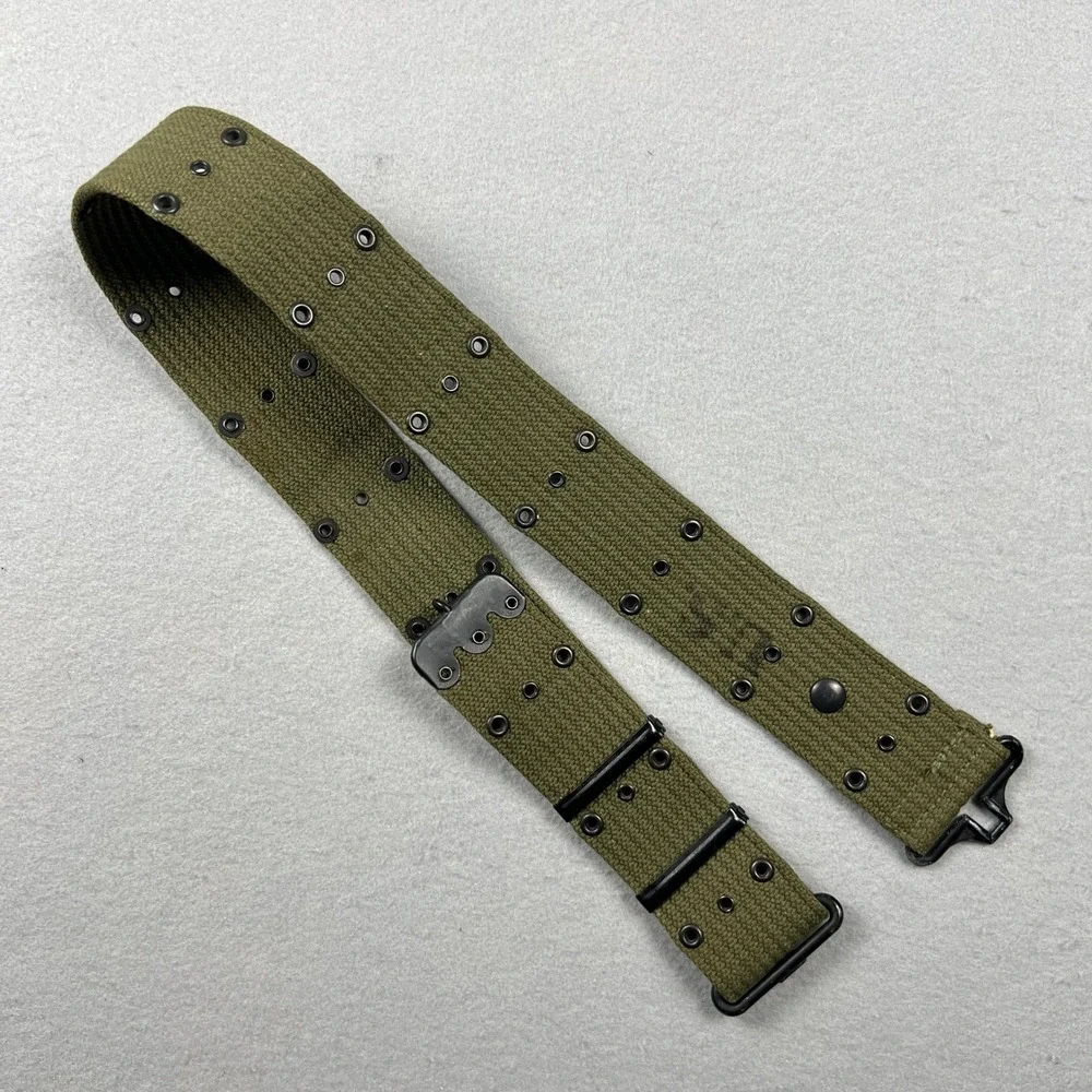 US Military WW1 Pistol Belt Mens 36 Olive Green Canvas Tactical Utility Vintage